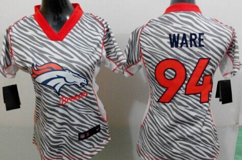 Nike Denver Broncos #94 DeMarcus Ware 2012 Womens Zebra Fashion Jersey