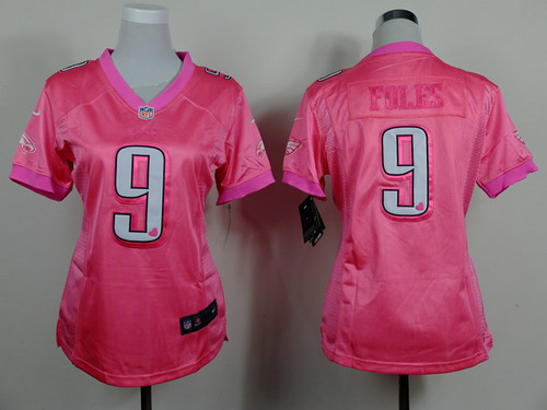 Nike Philadelphia Eagles #9 Nick Foles Pink Love Womens Jersey