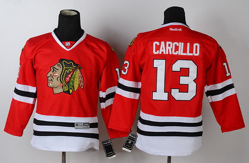 NHL Chicago Blackhawks #13 Daniel Carcillo Red Kids Jersey