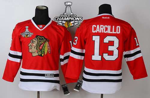 Chicago Blackhawks #13 Daniel Carcillo Red Kids Jersey W-2015 Stanley Cup Champion Patch