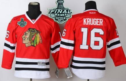 Chicago Blackhawks #16 Marcus Kruger 2015 Stanley Cup Red Kids Jersey