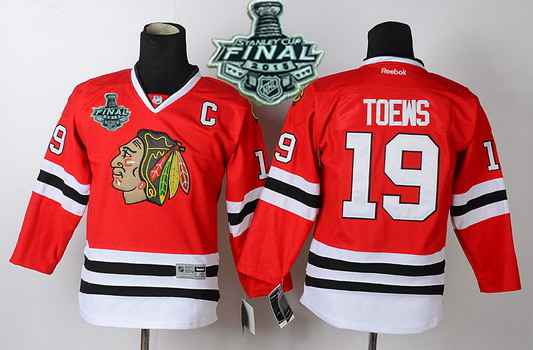 Chicago Blackhawks #19 Janathan Toews 2015 Stanley Cup Red Kids Jersey