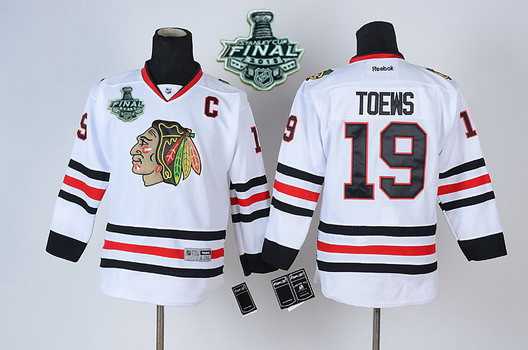 Chicago Blackhawks #19 Janathan Toews 2015 Stanley Cup White Kids Jersey