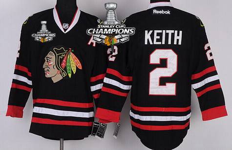 Chicago Blackhawks #2 Duncan Keith Black Kids Jersey W-2015 Stanley Cup Champion Patch