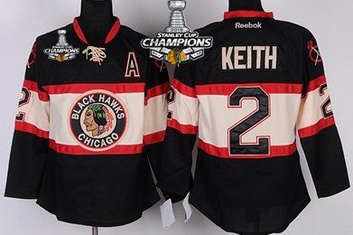 Chicago Blackhawks #2 Duncan Keith Black Third Kids Jersey W-2015 Stanley Cup Champion Patch