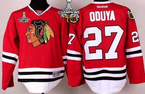 Chicago Blackhawks #27 Johnny Oduya Red Kids Jersey W-2015 Stanley Cup Champion PatchChampion Patch