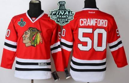 Chicago Blackhawks #50 Corey Crawford 2015 Stanley Cup Red Kids Jersey