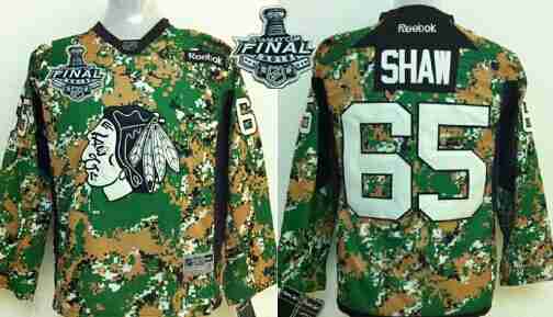 Chicago Blackhawks #65 Andrew Shaw 2015 Stanley Cup 2014 Camo Kids Jersey