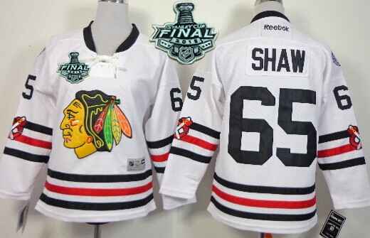 Chicago Blackhawks #65 Andrew Shaw 2015 Stanley Cup 2015 Winter Classic White Kids Jersey