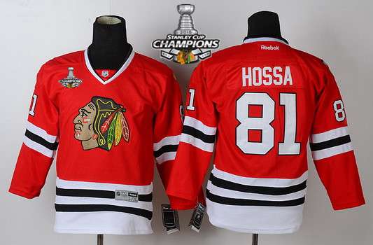 Chicago Blackhawks #81 Marian Hossa Red Kids Jersey W-2015 Stanley Cup Champion Patch