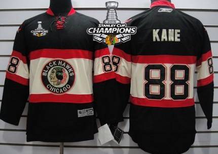 Chicago Blackhawks #88 Patrick Kane Black Third Kids Jersey W-2015 Stanley Cup Champion Patch