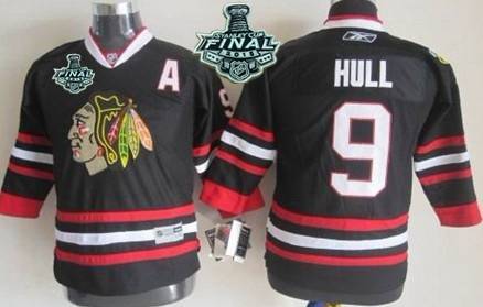 Chicago Blackhawks #9 Bobby Hull 2015 Stanley Cup Black Kids Jersey