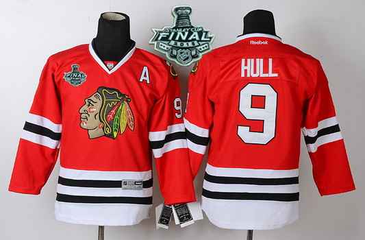 Chicago Blackhawks #9 Bobby Hull 2015 Stanley Cup Red Kids Jersey