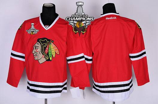 Chicago Blackhawks Blank Red Kids Jersey 2015 Stanley Cup Champion Patch