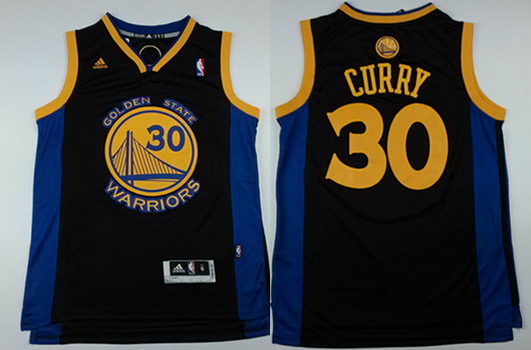 NBA Golden State Warriors #30 Stephen Curry Revolution 30 Swingman Black Jersey