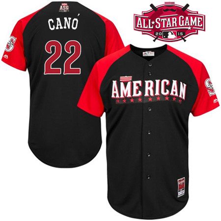 Men's American League Seattle Mariners #22 Robinson Cano 2015 MLB All-Star Black Jersey