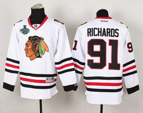 Men's Chicago Blackhawks #91 Brad Richards 2015 Stanley Cup White Jersey
