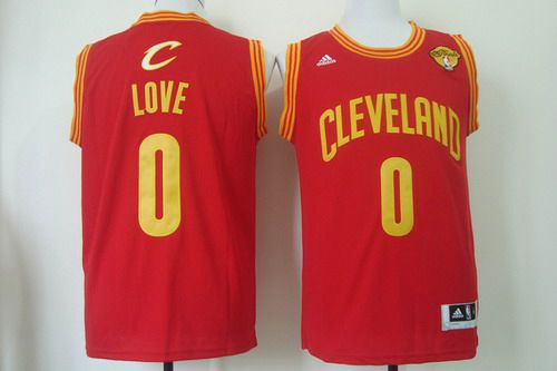 Men's Cleveland Cavaliers #0 Kevin Love 2015 The Finals Red Jersey