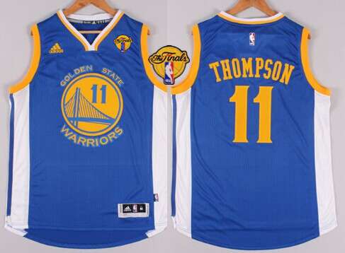 Men's Golden State Warriors #11 Klay Thompson 2015 The Finals New Blue Jersey