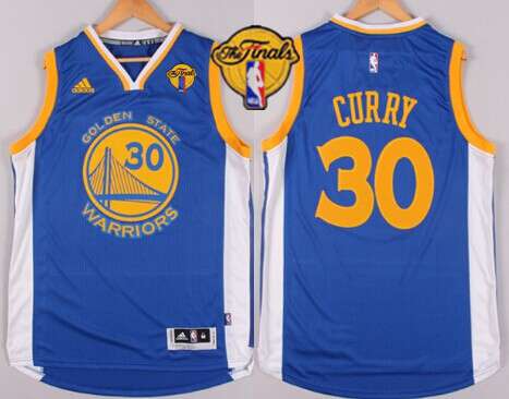 Men's Golden State Warriors #30 Stephen Curry 2015 The Finals New Blue Jersey