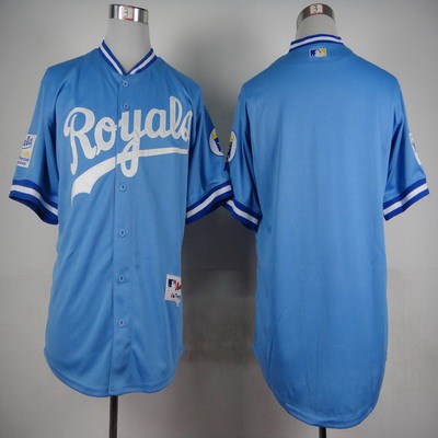 Men's Kansas City Royals Customized 1985 Turn Back The Clock Blue Jersey