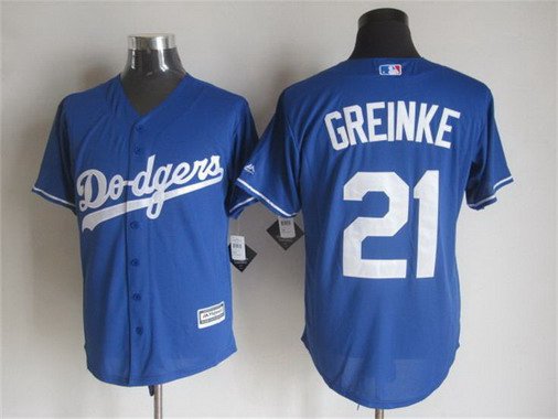 Men's Los Angeles Dodgers #21 Zack Greinke Alternate Blue 2015 MLB Cool Base Jersey