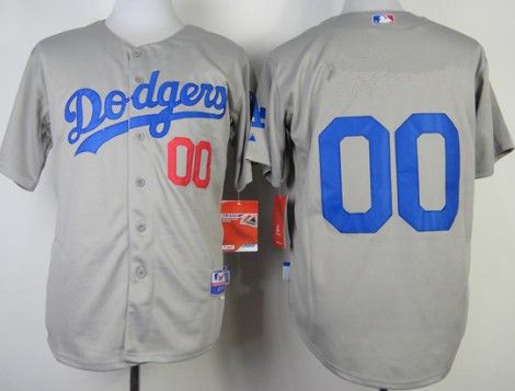 Men's Los Angeles Dodgers Customized 2014 Gray Jersey