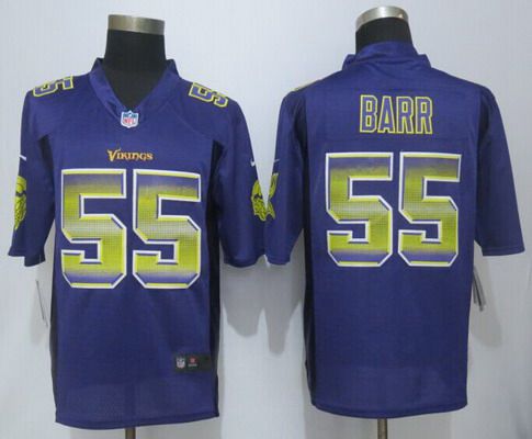 Men's Minnesota Vikings #55 Anthony Barr Purple Strobe 2015 NFL Nike Fashion Jersey