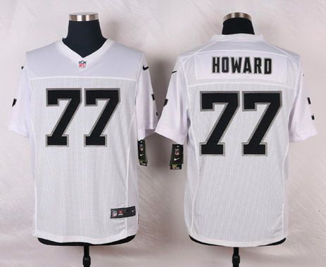 Men's Oakland Raiders #77 Austin Howard White Road NFL Nike Elite Jersey