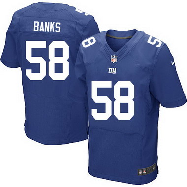 Men's York Giants #58 Carl Banks Royal Blue Team Color NFL Nike Elite Jersey