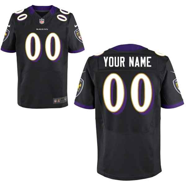 Mens Baltimore Ravens Nike Black Customized 2014 Elite Jersey