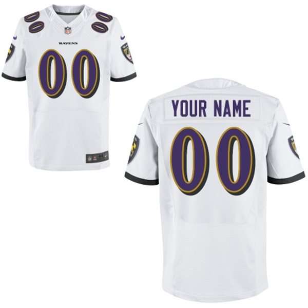 Mens Baltimore Ravens Nike White Customized 2014 Elite Jersey