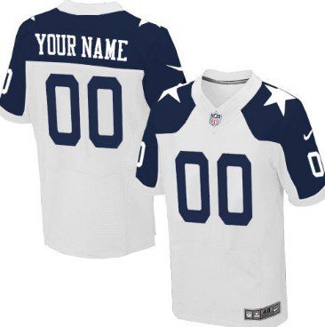 Mens Dallas Cowboys Nike White Customized 2014 Alternate Elite Jersey
