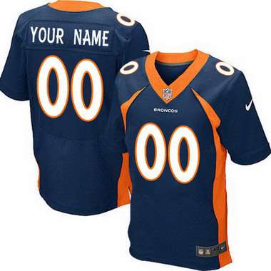 Mens Denver Broncos Nike Navy Blue Customized 2014 Elite Jersey