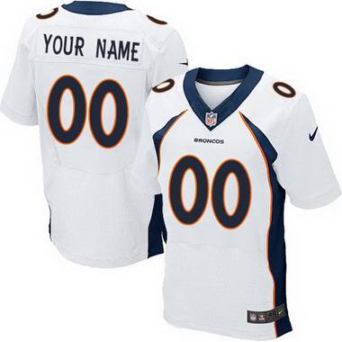 Mens Denver Broncos Nike White Customized 2014 Elite Jersey