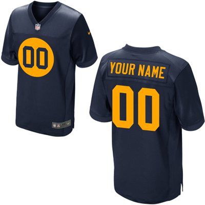 Mens Green Bay Packers Nike Navy Blue Customized 2014 Elite Jersey