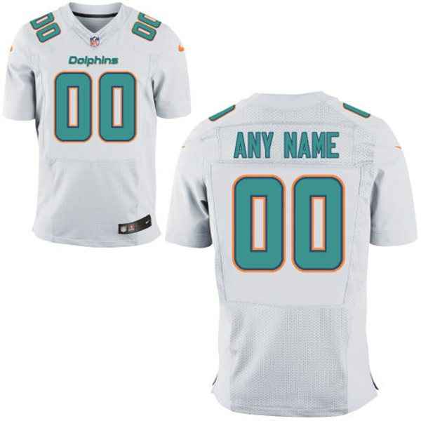 Mens Miami Dolphins Nike White Customized 2014 Elite Jersey