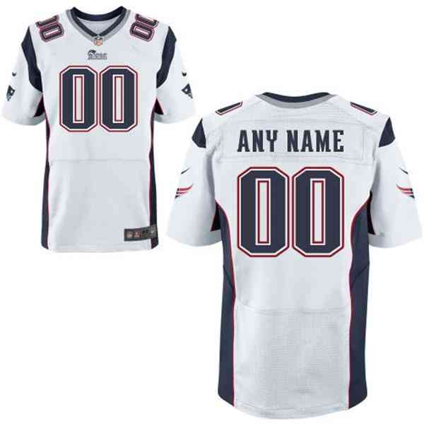 Mens New England Patriots Nike White Customized 2014 Elite Jersey