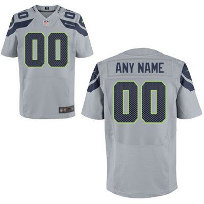 Mens Seattle Seahawks Nike Gray Customized 2014 Elite Jersey