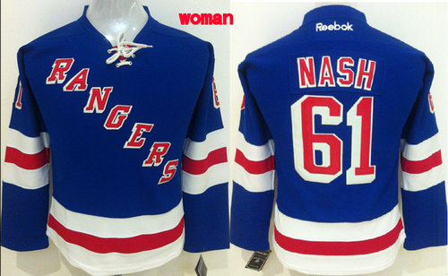 NHL New York Rangers #61 Rick Nash Light Blue Womens Jersey