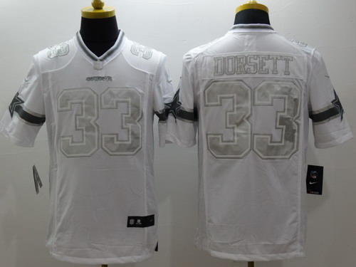 Nike Dallas Cowboys #33 Tony Dorsett Platinum White Limited Jersey