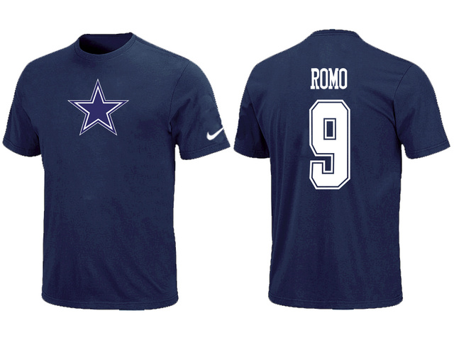 Nike Dallas Cowboys Tony Romo Name & Number T-Shirt Blue