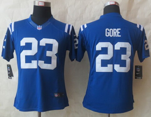 NFL Nike Indianapolis Colts #23 Frank Gore Blue Limited Womens Jersey