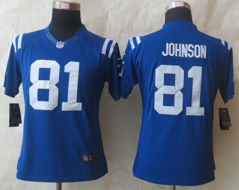 NFL Nike Indianapolis Colts #81 Andre Johnson Blue Limited Womens Jersey