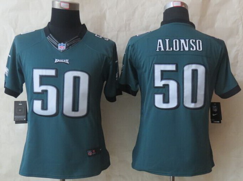 NFL Nike Philadelphia Eagles #50 Kiko Alonso Dark Green Limited Womens Jersey