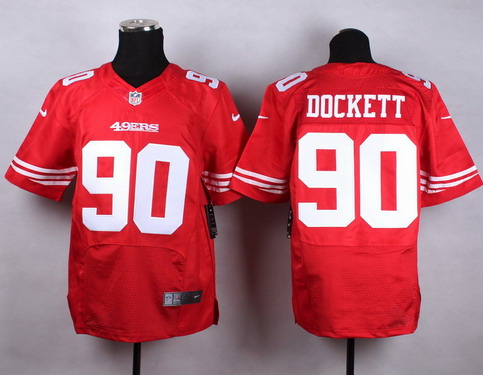 Nike San Francisco 49ers #90 Darnell Dockett Red Elite Jersey