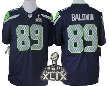 Nike Seattle Seahawks #89 Doug Baldwin 2015 Super Bowl XLIX Navy Blue Limited Jersey