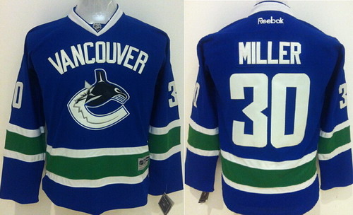 NHL Vancouver Canucks #30 Ryan Miller Blue Kids Jersey