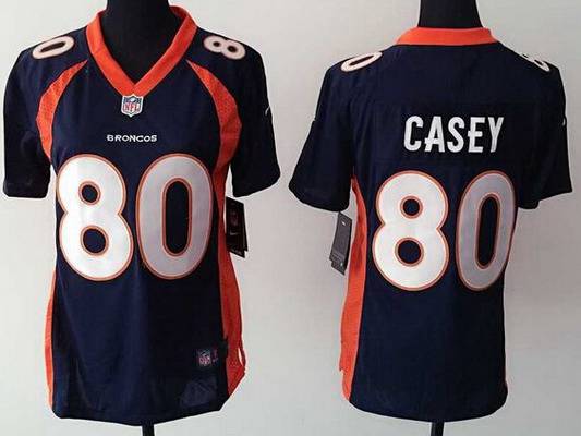 Women's Denver Broncos #80 James Casey 2013 Nike Navy Blue Game Jersey