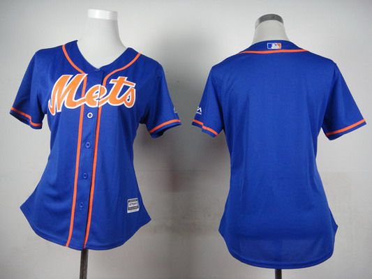 Women's New York Mets Customized Blue With Orange Jersey